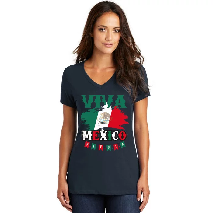 Viva Mexico Mexican Independence Day Women's V-Neck T-Shirt