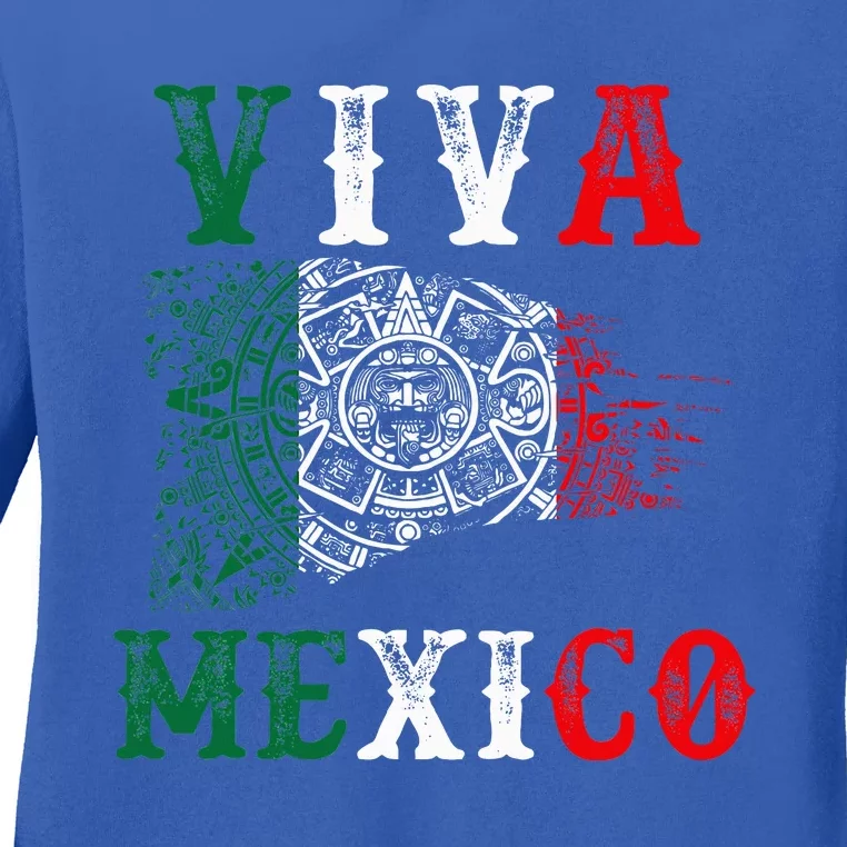 Viva Mexico Mexican Independence Day Ladies Long Sleeve Shirt