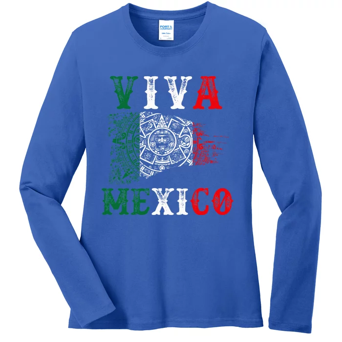 Viva Mexico Mexican Independence Day Ladies Long Sleeve Shirt