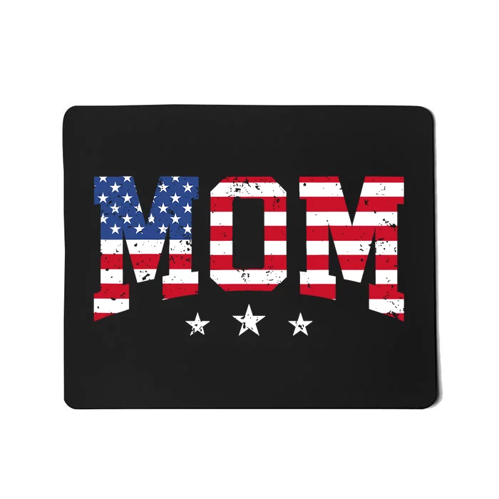 Vintage Mom MotherS Day American Mom Usa Flag 4th Of July Mousepad