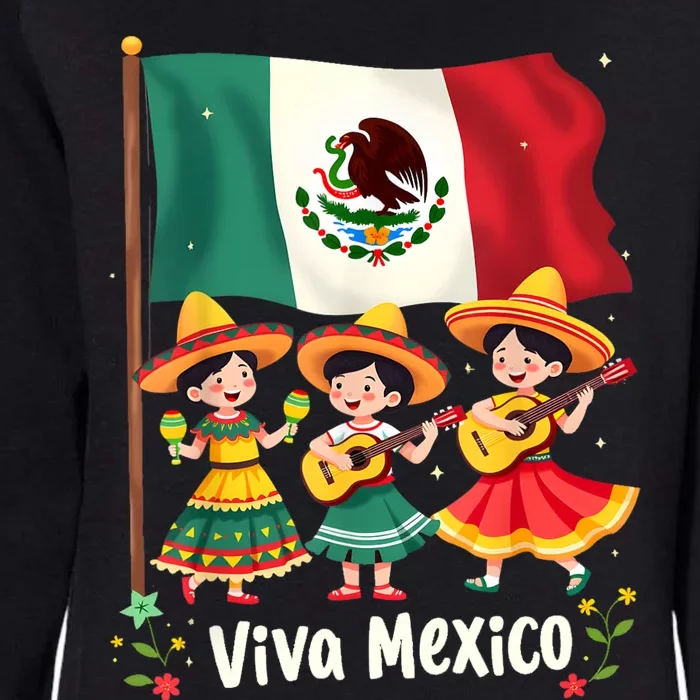 Viva Mexico Mexican Independence Day Guitar Mexico Womens California Wash Sweatshirt