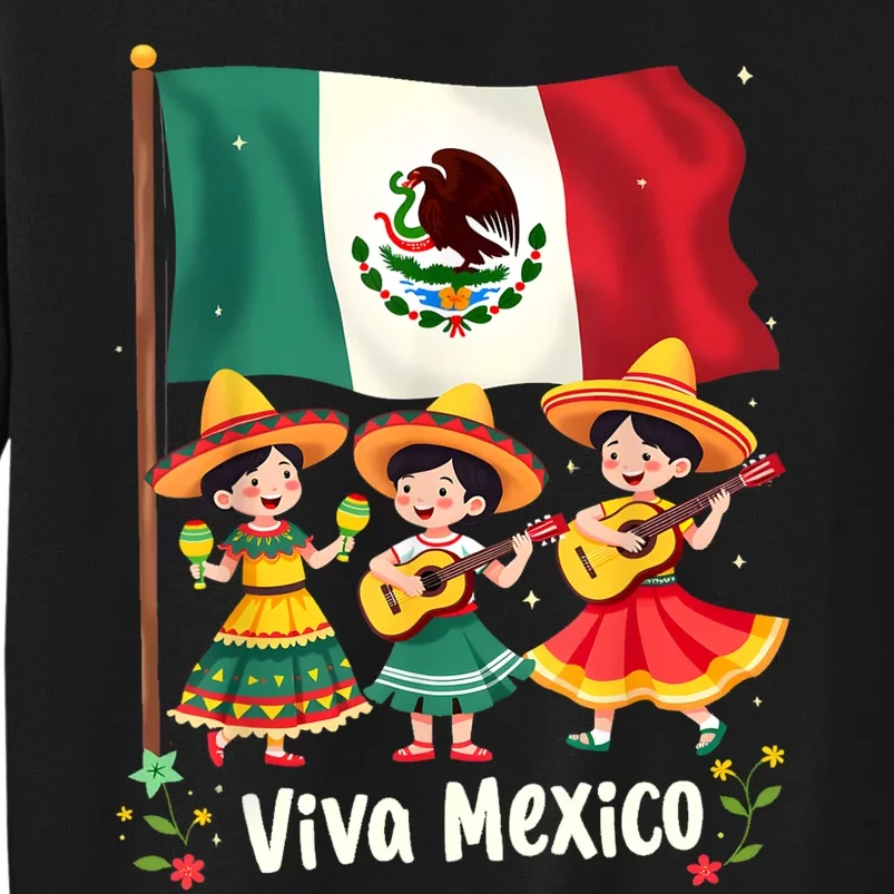 Viva Mexico Mexican Independence Day Guitar Mexico Tall Sweatshirt