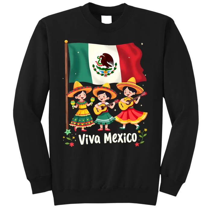 Viva Mexico Mexican Independence Day Guitar Mexico Tall Sweatshirt