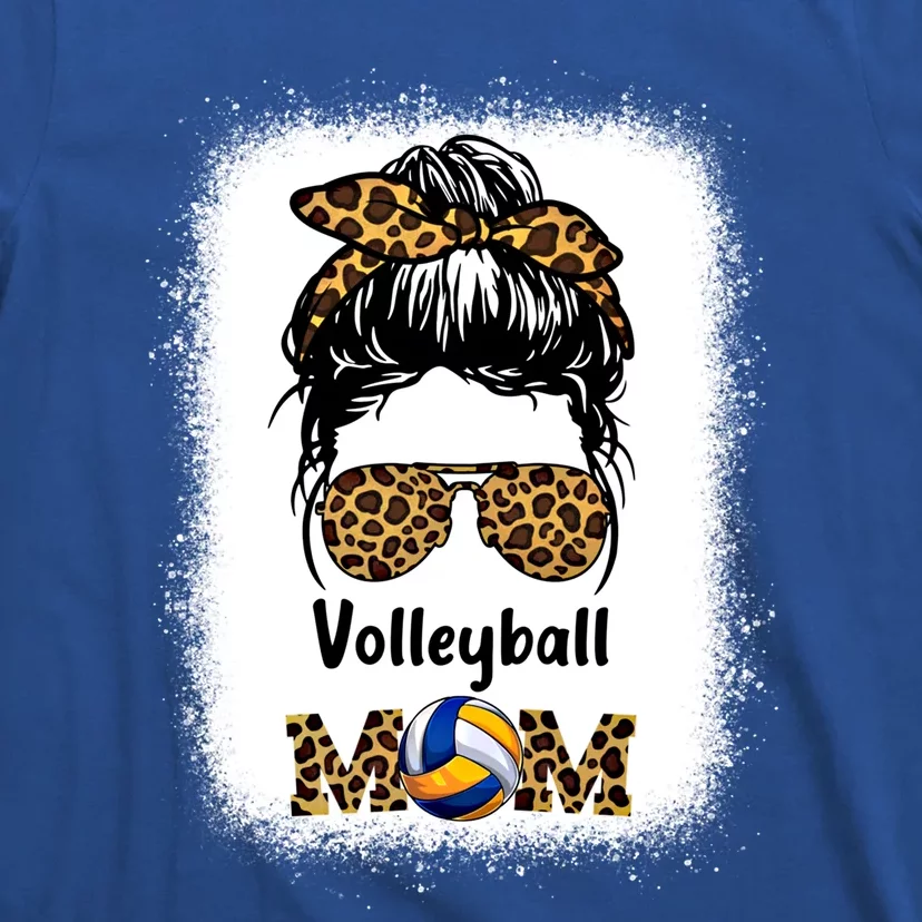 Volleyball Mom Mama Leopard Cheetah Print Bleached Fun Gift T-Shirt