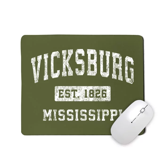 Vicksburg Mississippi Ms Vintage Established Sports Design Mousepad