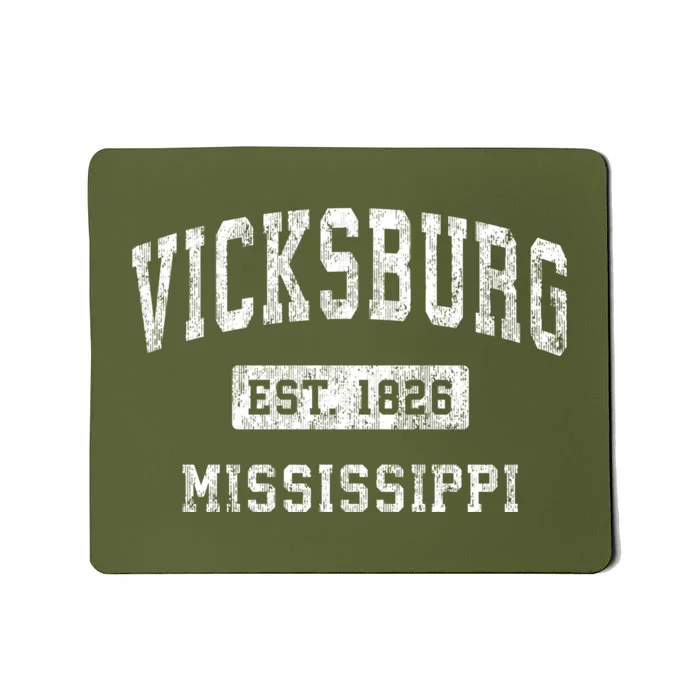 Vicksburg Mississippi Ms Vintage Established Sports Design Mousepad