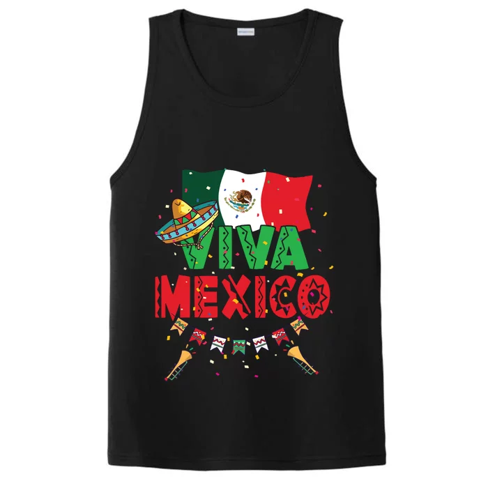 Viva Mexico Mexican Independence Day Independencia De Mexico Performance Tank