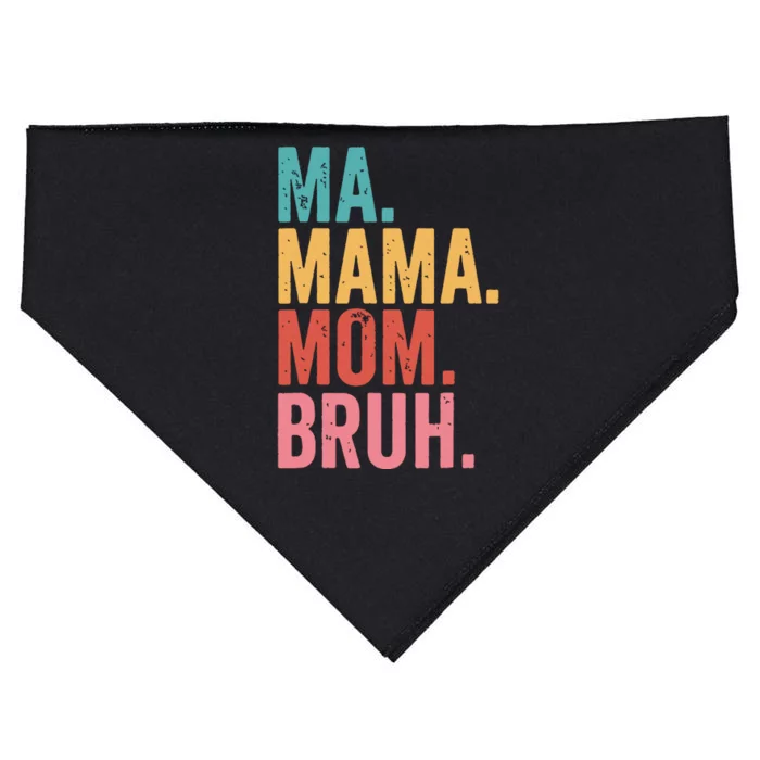 Vintage Ma Mama Mom Bruh Happy Mothers Day 2024 USA-Made Doggie Bandana