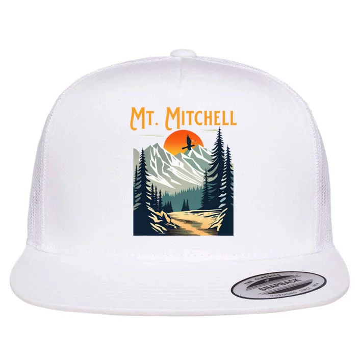 Vintage Mt. Mitchell Souvenir Hiking Flat Bill Trucker Hat