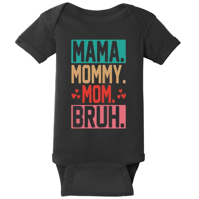 Vintage Mama Mommy Mom Bruh Cute Mothers Day Baby Bodysuit