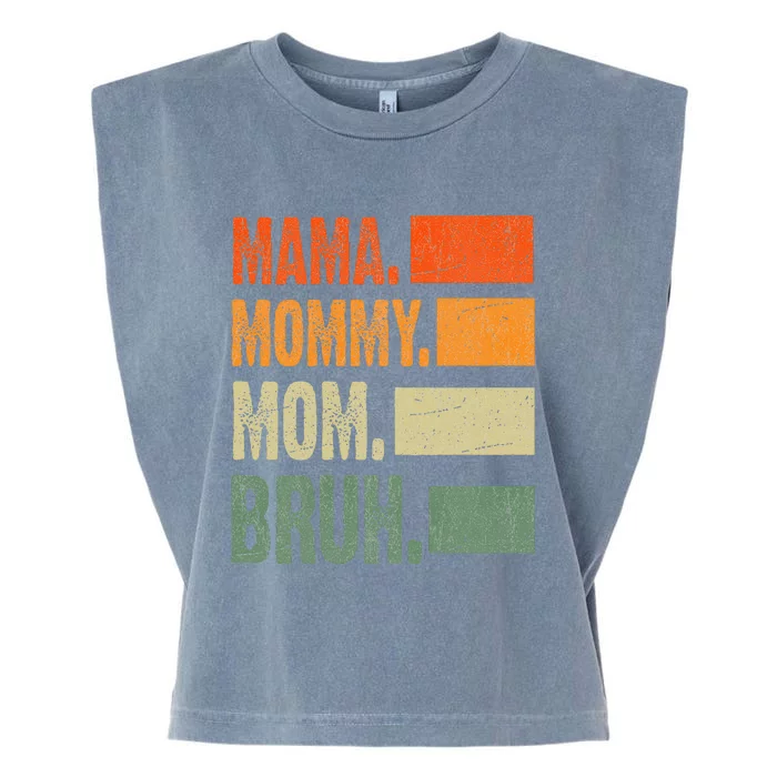 Vintage Mama Mommy Mom Bruh Funny Mothers Day Garment-Dyed Women's Muscle Tee