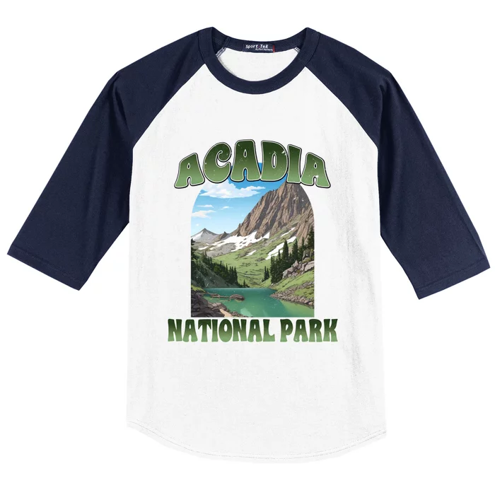 Vintage Mountain National Park Gift Baseball Sleeve Shirt