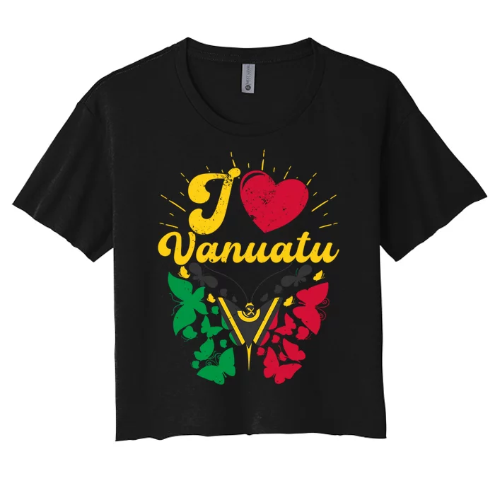 Vanuatuan Melanesia National Souvenir Island Women's Crop Top Tee