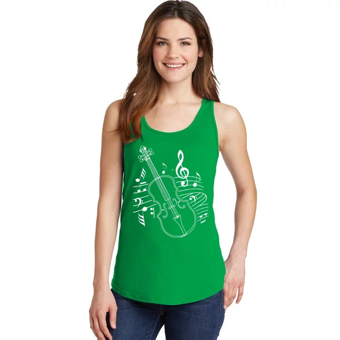 Violin Musical Note Violin Player Violinist Musician Ladies Essential Tank