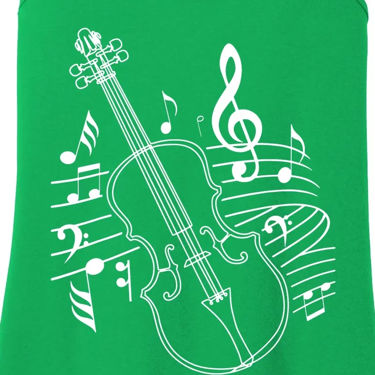 Violin Musical Note Violin Player Violinist Musician Ladies Essential Tank