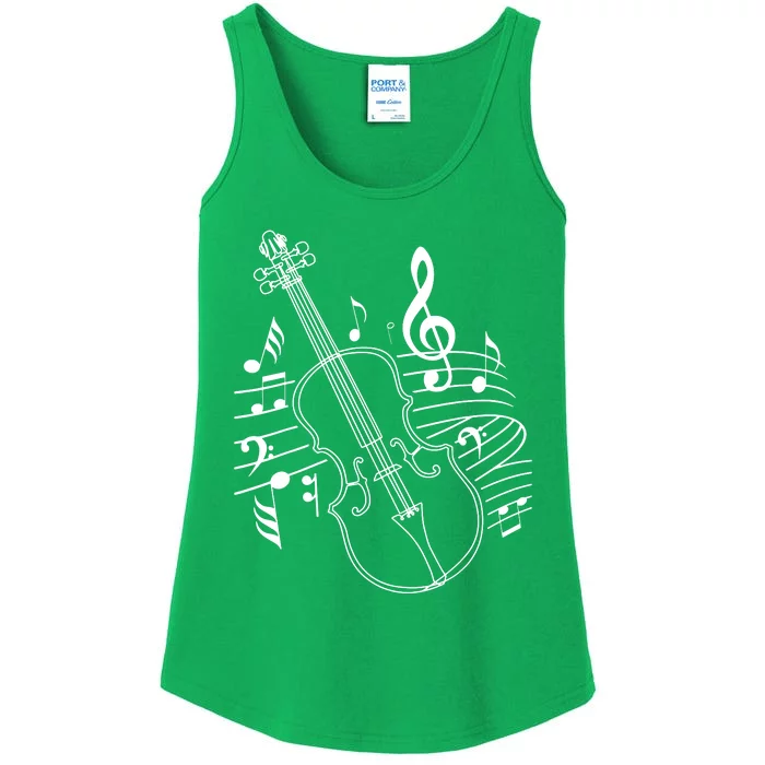 Violin Musical Note Violin Player Violinist Musician Ladies Essential Tank