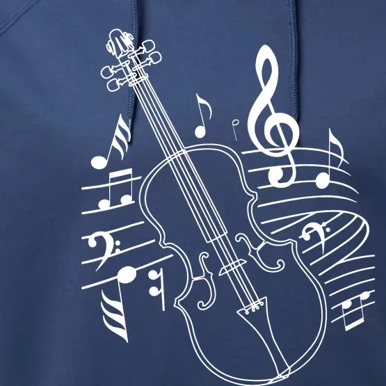 Violin Musical Note Violin Player Violinist Musician Performance Fleece Hoodie