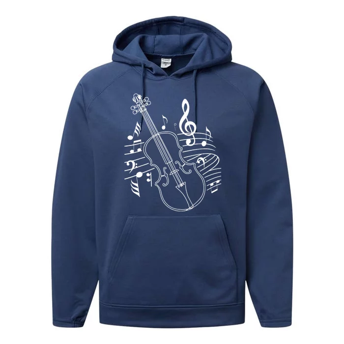 Violin Musical Note Violin Player Violinist Musician Performance Fleece Hoodie