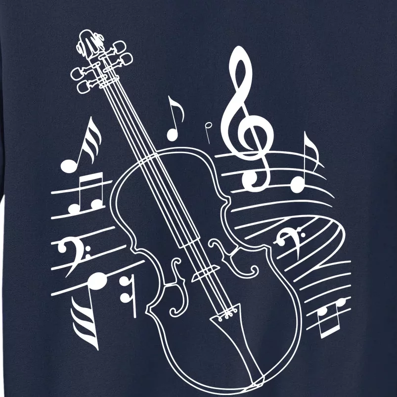 Violin Musical Note Violin Player Violinist Musician Tall Sweatshirt