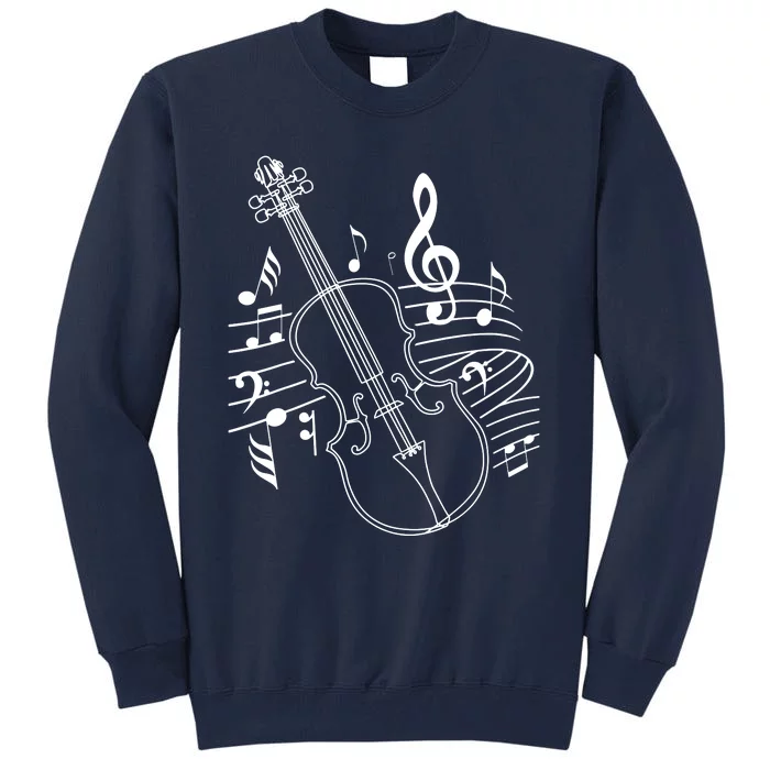 Violin Musical Note Violin Player Violinist Musician Tall Sweatshirt