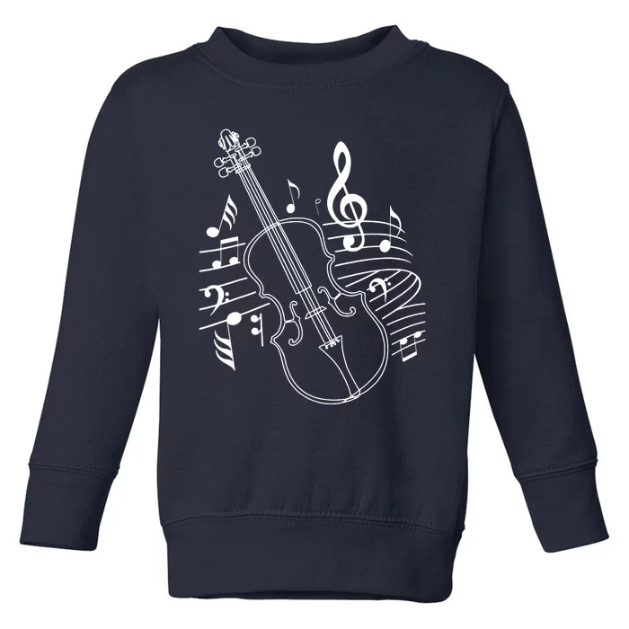 Violin Musical Note Violin Player Violinist Musician Toddler Sweatshirt