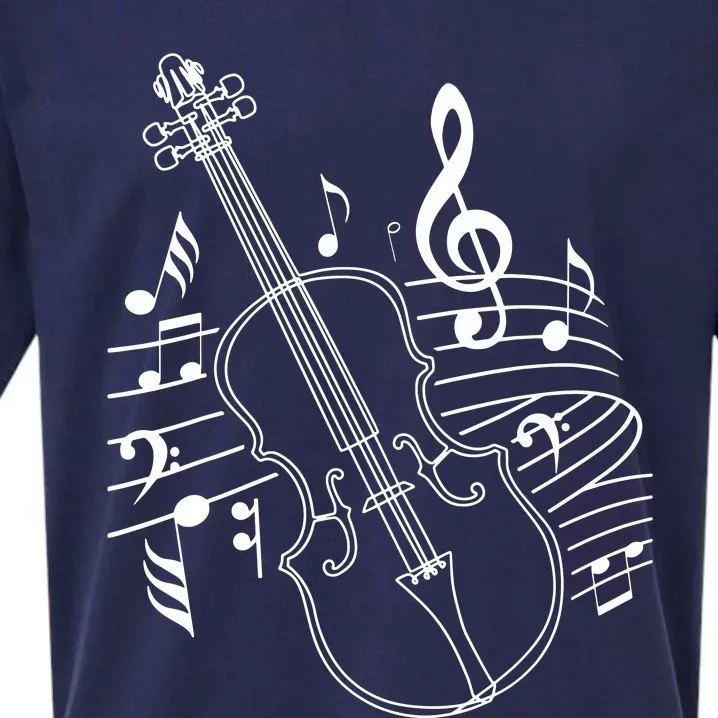 Violin Musical Note Violin Player Violinist Musician Sueded Cloud Jersey T-Shirt