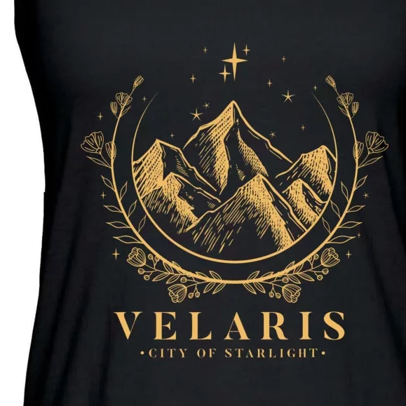 Velaris Mountain Night Sky Stars Ladies Essential Flowy Tank