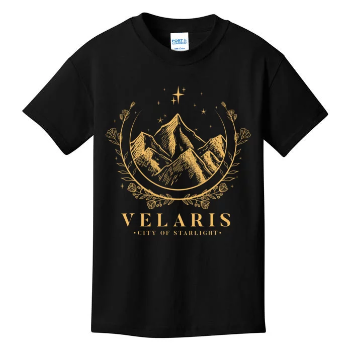 Velaris Mountain Night Sky Stars Kids T-Shirt