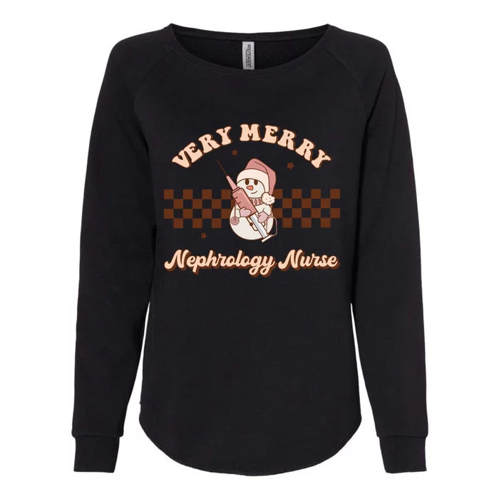 Very Merry Nephrology Nurse Groovy Retro Christmas Pajamas Cute Gift Womens California Wash Sweatshirt