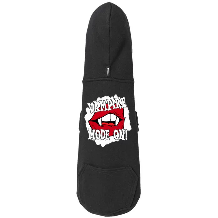 Vampire Mode On Fangs Lips Halloween Doggie 3-End Fleece Hoodie