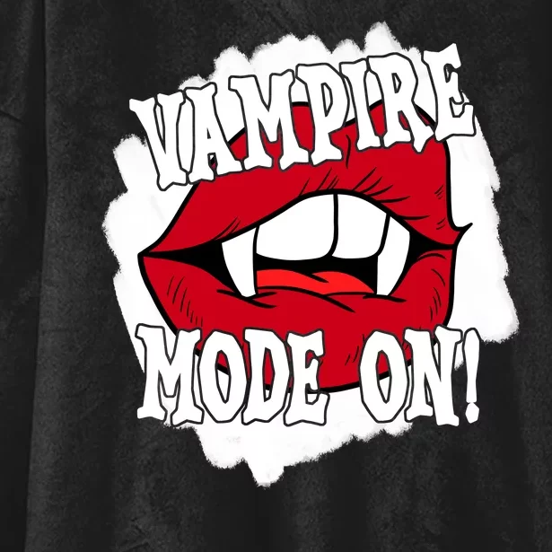 Vampire Mode On Fangs Lips Halloween Hooded Wearable Blanket