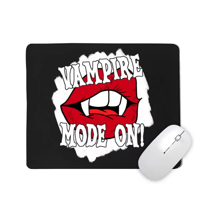 Vampire Mode On Fangs Lips Halloween Mousepad