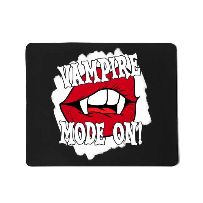 Vampire Mode On Fangs Lips Halloween Mousepad