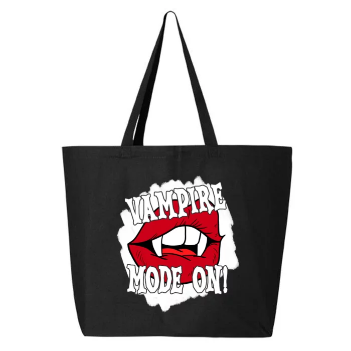 Vampire Mode On Fangs Lips Halloween 25L Jumbo Tote