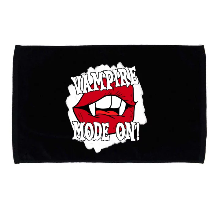 Vampire Mode On Fangs Lips Halloween Microfiber Hand Towel