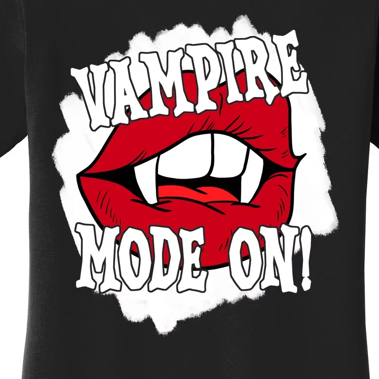 Vampire Mode On Fangs Lips Halloween Women's T-Shirt