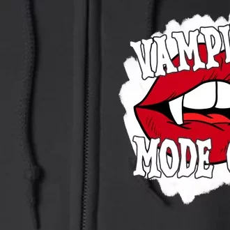 Vampire Mode On Fangs Lips Halloween Full Zip Hoodie