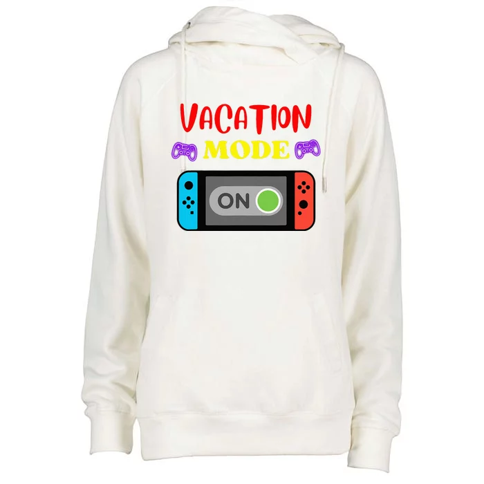 Vacation Mode On Gamer Womens Funnel Neck Pullover Hood