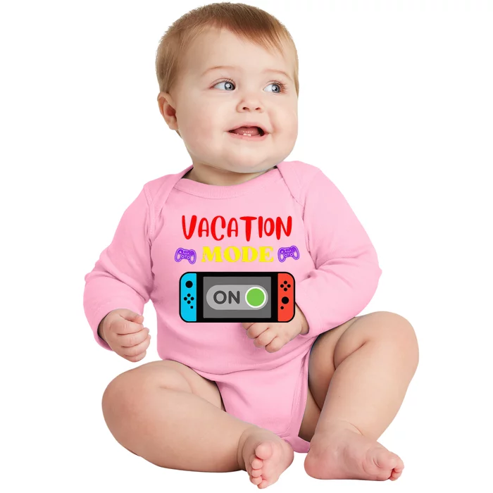 Vacation Mode On Gamer Baby Long Sleeve Bodysuit