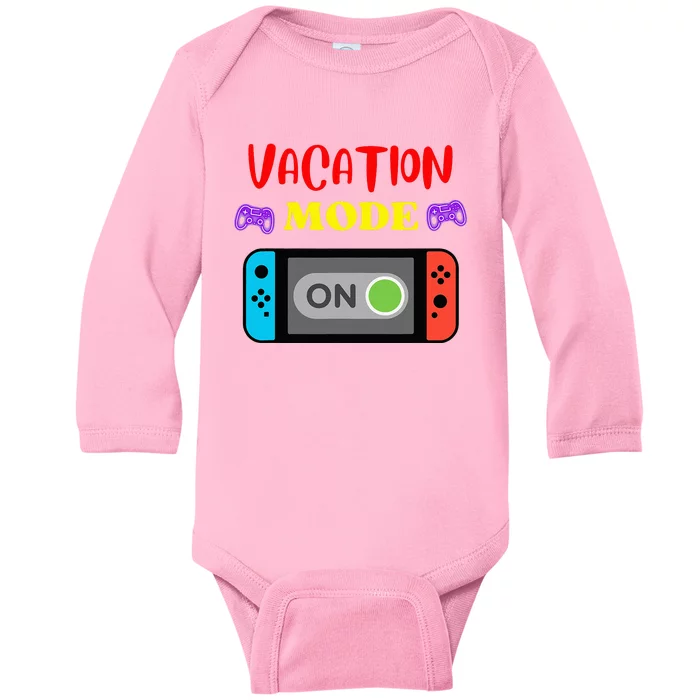 Vacation Mode On Gamer Baby Long Sleeve Bodysuit