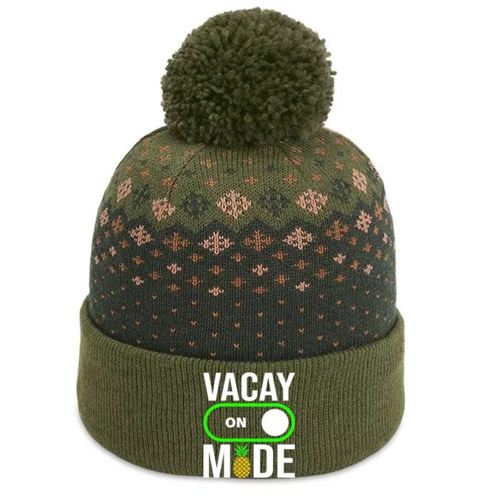 Vacay Mode On Cute Pineapple Graphic Summer Vacation Design Gift The Baniff Cuffed Pom Beanie