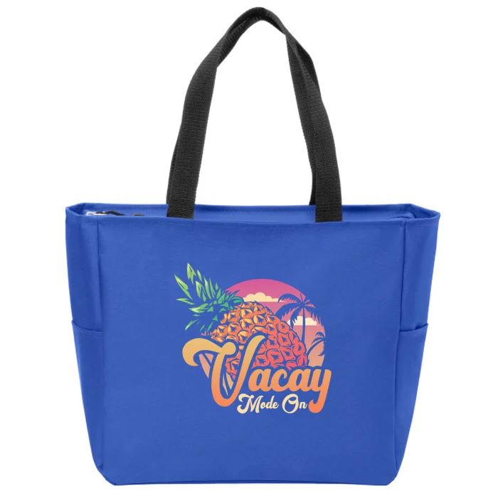 Vacay Mode On Funny Summer Vacation Family Traveling Gift Zip Tote Bag