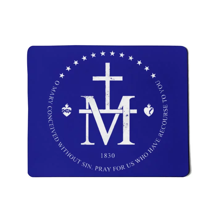 Virgin Mary Of Miraculous Medal Our Lady Marian Cross Mousepad