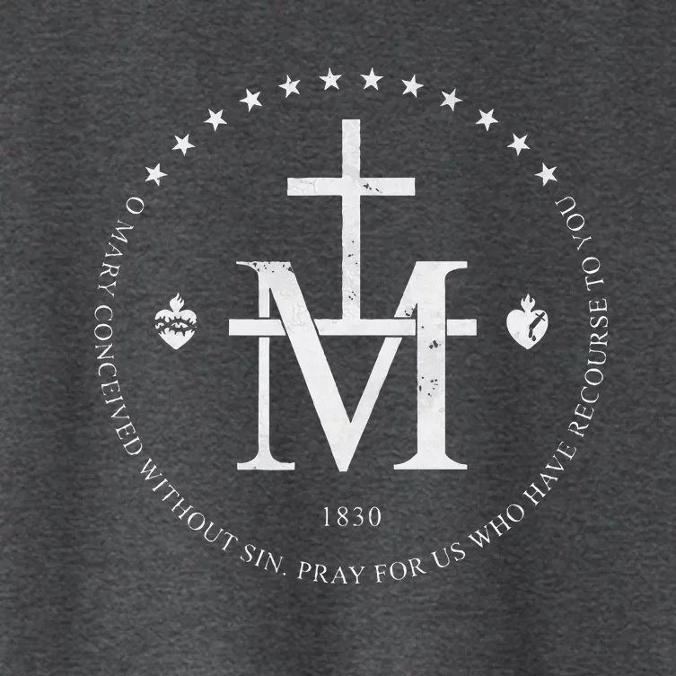 Virgin Mary Of Miraculous Medal Our Lady Marian Cross Women's Crop Top Tee