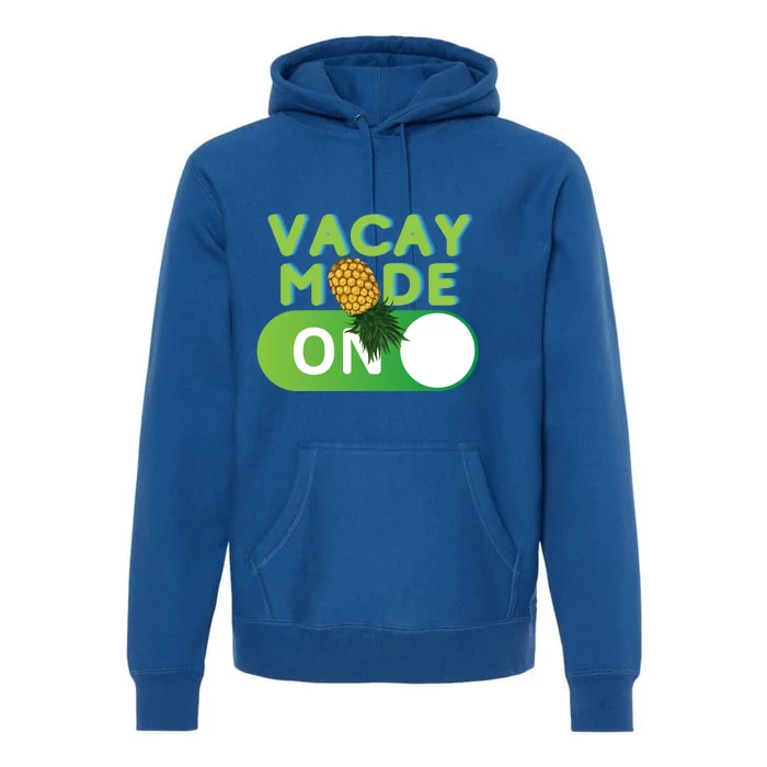 Vacay Mode On Retro Swinger Upside Down Pineapple Cool Gift Premium Hoodie