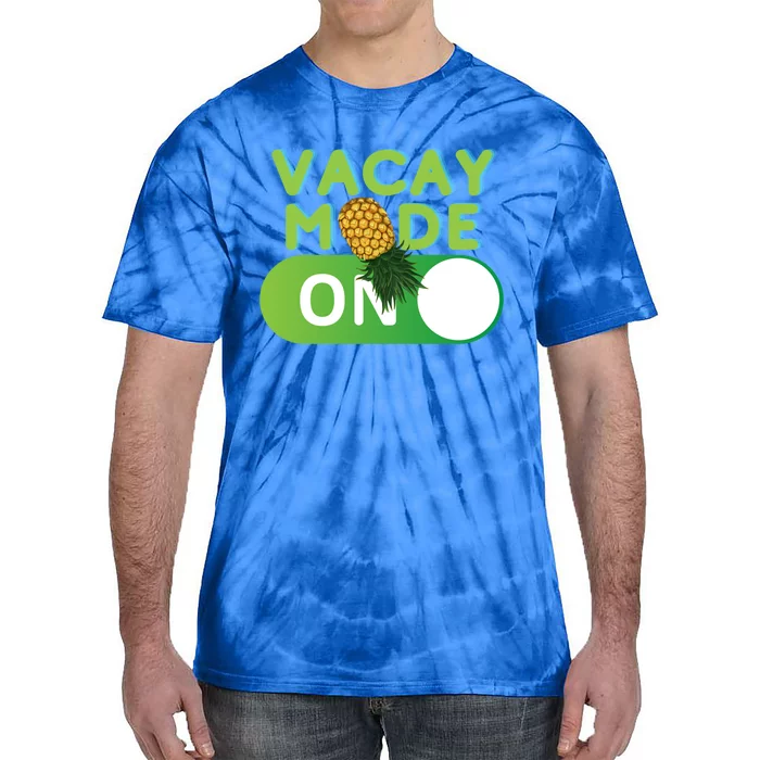 Vacay Mode On Retro Swinger Upside Down Pineapple Cool Gift Tie-Dye T-Shirt