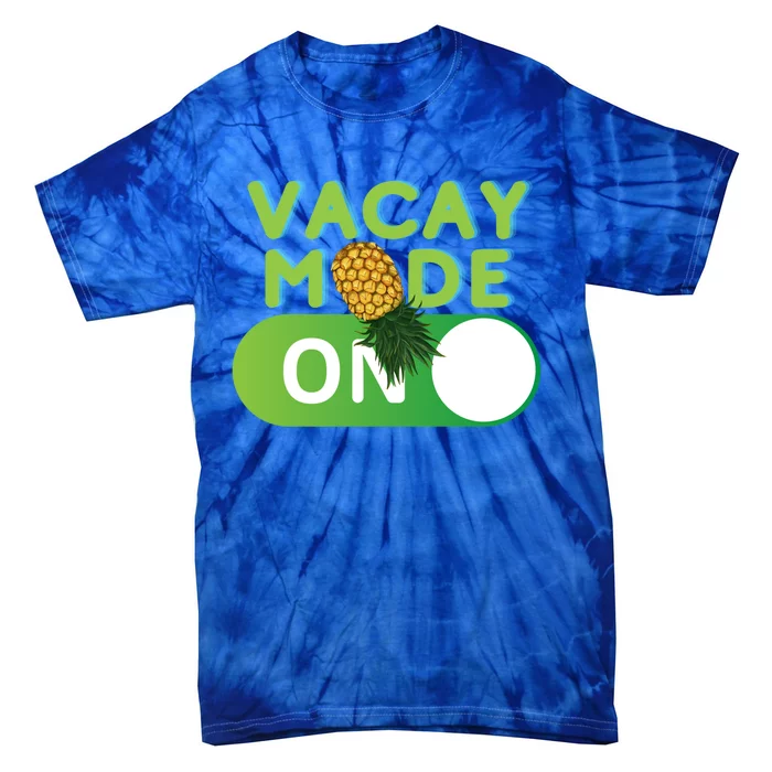 Vacay Mode On Retro Swinger Upside Down Pineapple Cool Gift Tie-Dye T-Shirt