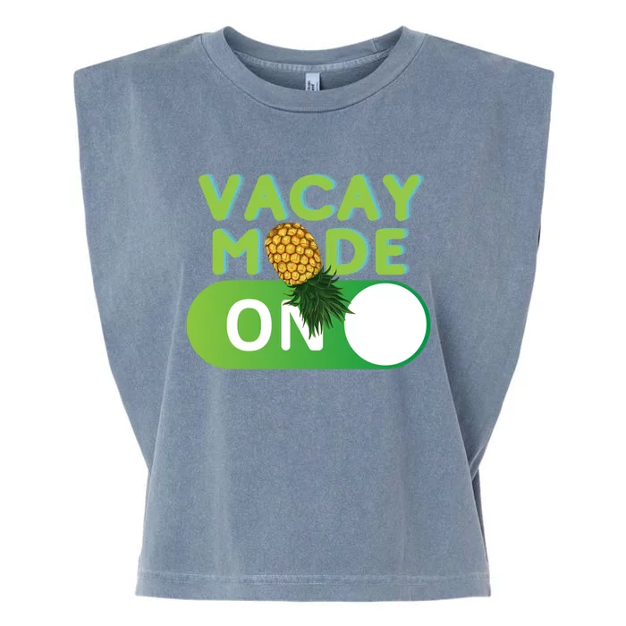 Vacay Mode On Retro Swinger Upside Down Pineapple Cool Gift Garment-Dyed Women's Muscle Tee