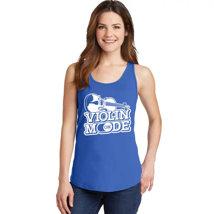 Violin Mode On Gift Musician Fiddle Player Orchestra Violinist Sweatshir Ladies Essential Tank