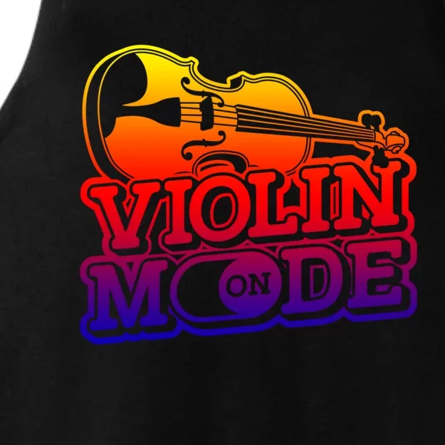 Violin Mode On Gift Musician Fiddle Player Orchestra Violinist Gift Ladies Tri-Blend Wicking Tank